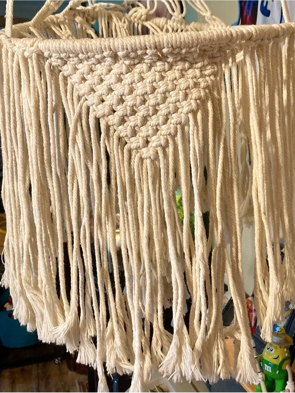 Soft Cream Macramé Hanging Cat Bed